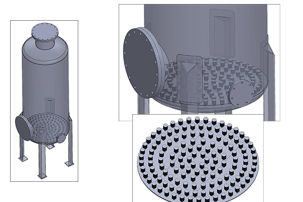 Media Retention Nozzle installed on false-bottom vessel, stainless steel filter nozzles for sale